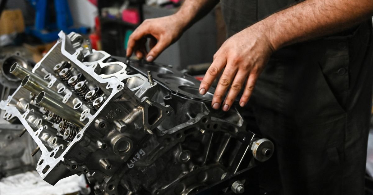 Mecânico realizando serviço em motor de carro